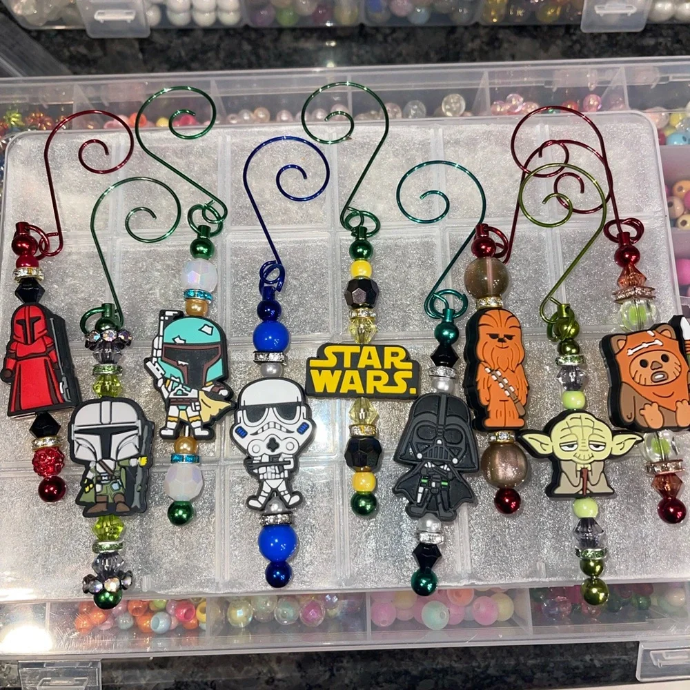 Handcrafted Set of 9 STAR WARS ORNAMENTS - One of a Kind! - Picture 5 of 5